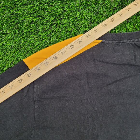 Pittsburgh-Steelers Shirt Large 23x26 Spellout Black Yellow - Picture 6 of 12